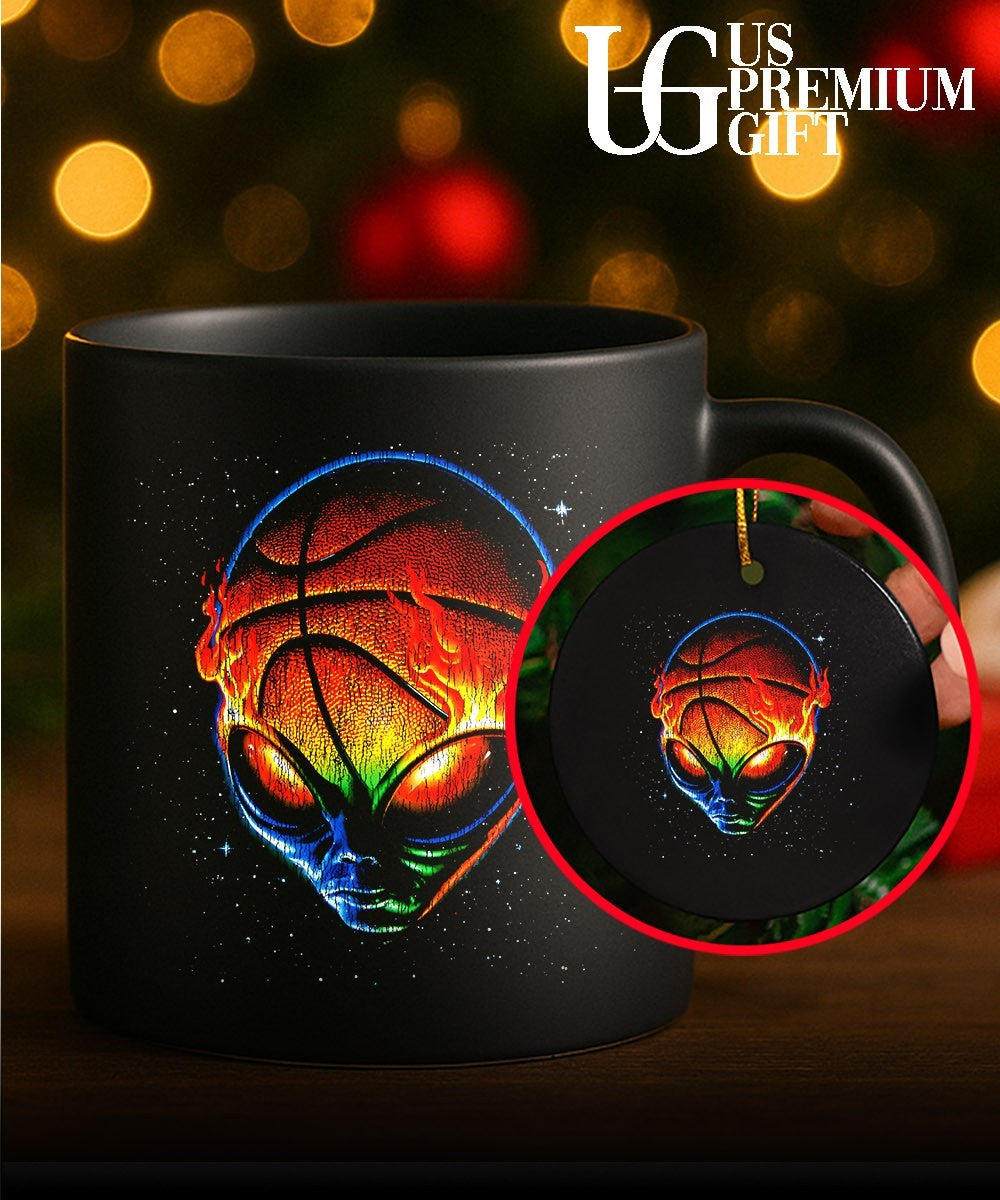 Alien Space Flame print Basketball shirt Unisex