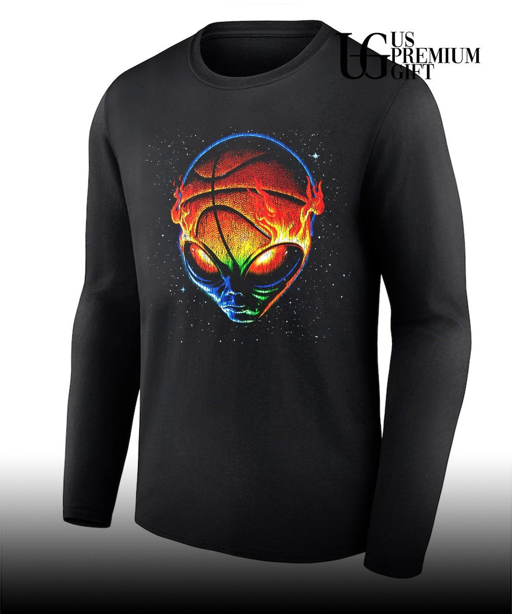 Alien Space Flame print Basketball shirt Unisex