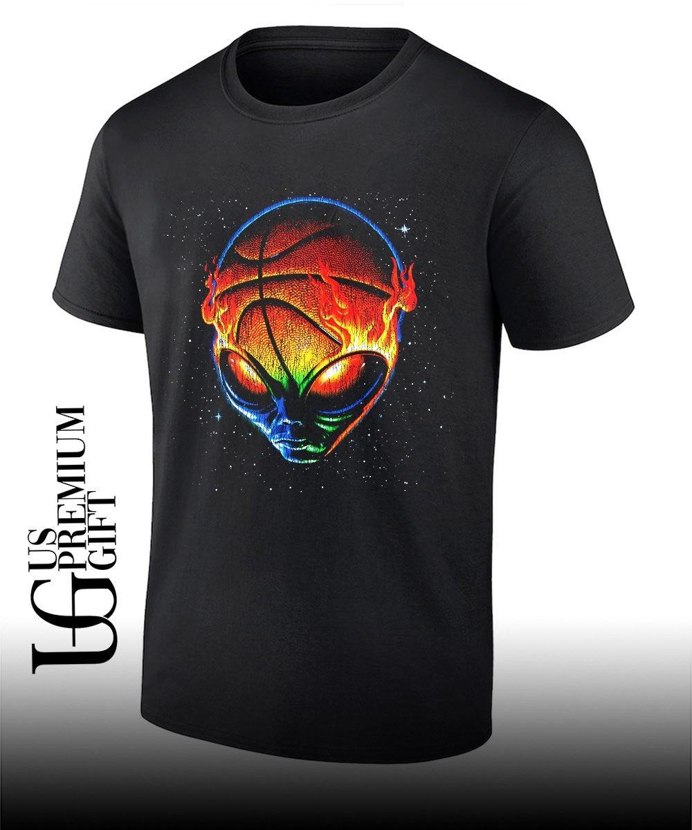 Alien Space Flame print Basketball shirt Unisex