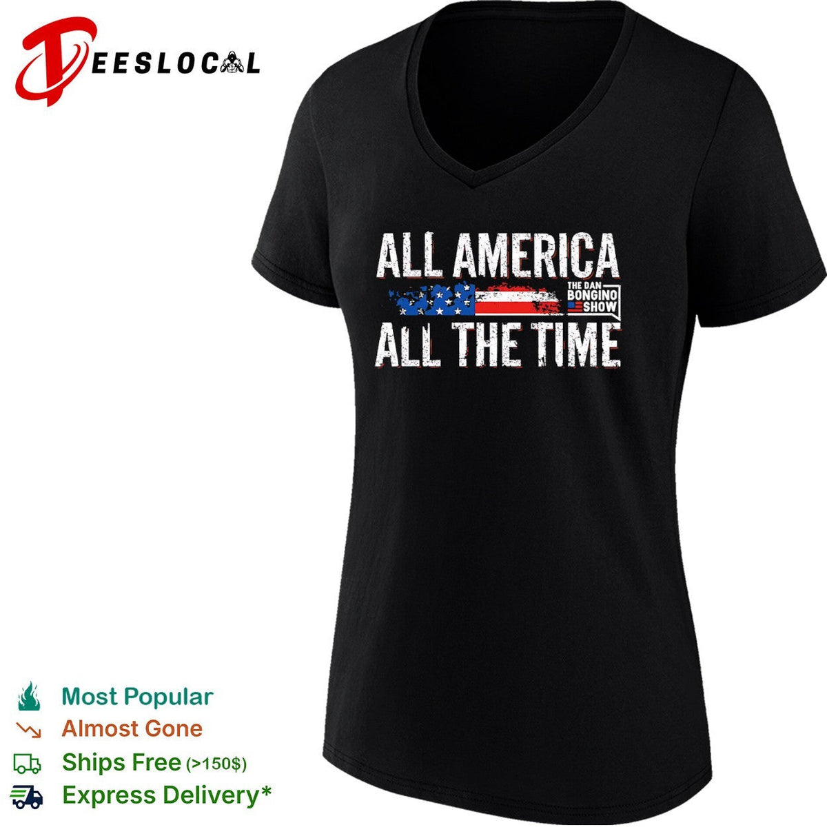 All America All the Time The Dan Bongino Show American Flag Patriotic shirt Unisex