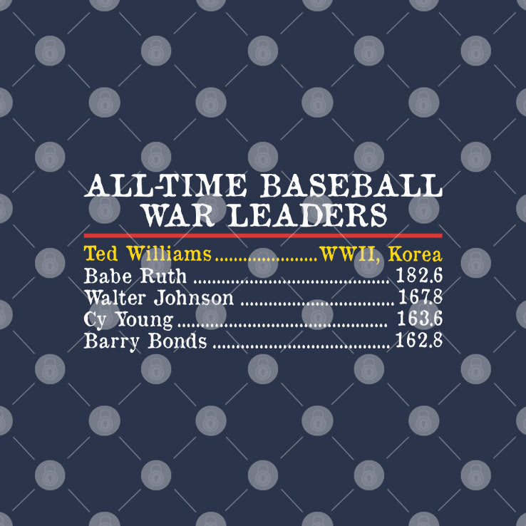 All-Time Baseball War Leaders Ted Williams T Shirt Unisex