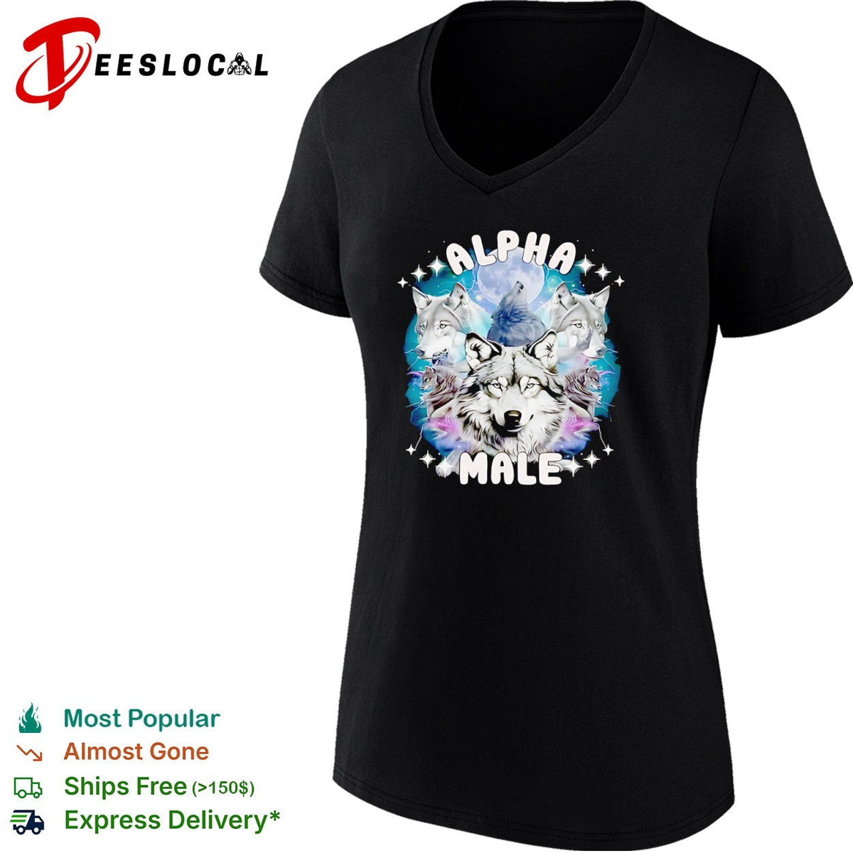 Alpha Male Wolf Moon Celestial Howling Pack shirt Unisex