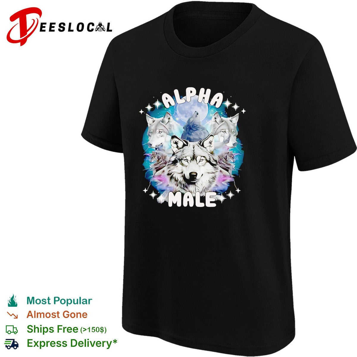 Alpha Male Wolf Moon Celestial Howling Pack shirt Unisex