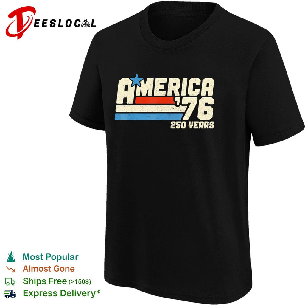 America 1976 250 years patriotic flag stripes and star shirt Unisex