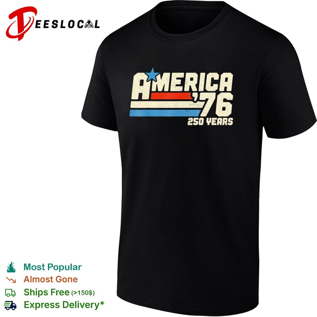 America 1976 250 years patriotic flag stripes and star shirt Unisex