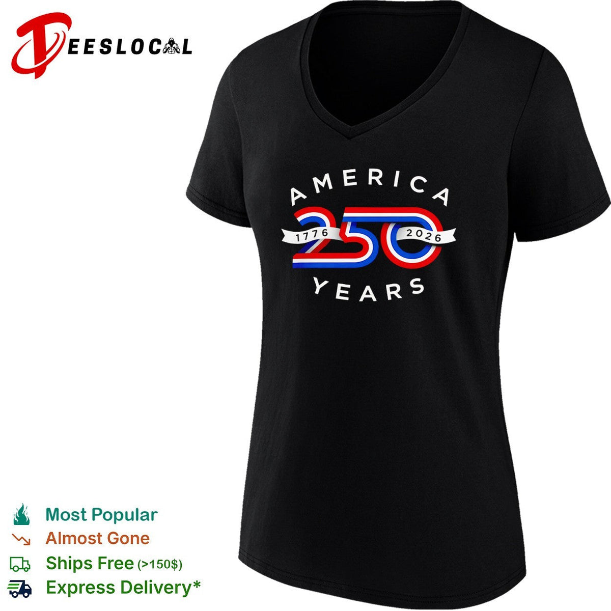America 250 Years 1776 2026 Patriotic Red White and Blue Anniversary Concept shirt Unisex