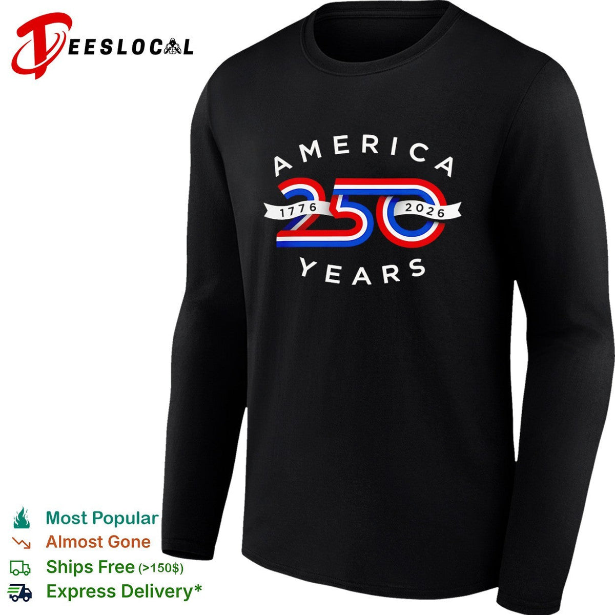 America 250 Years 1776 2026 Patriotic Red White and Blue Anniversary Concept shirt Unisex