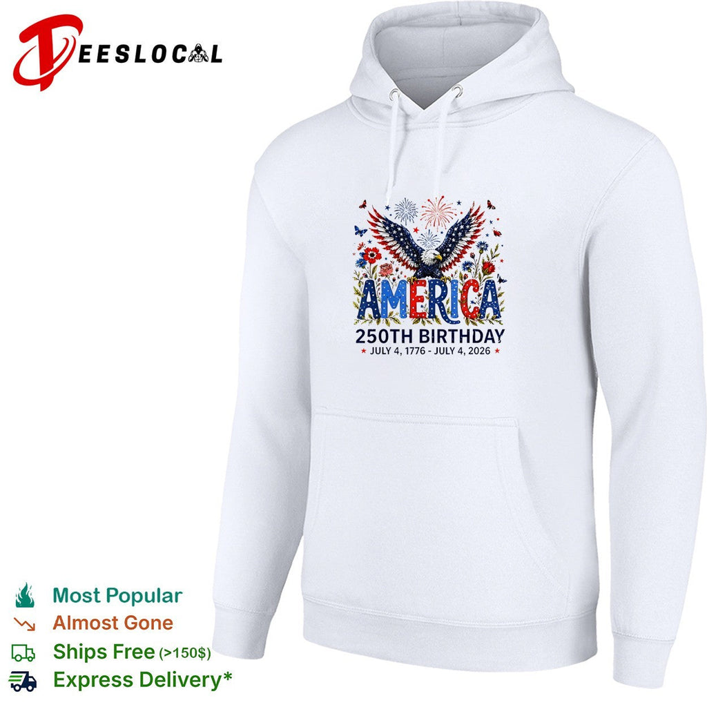 America 250th birthday July 4 1776 to 2026 eagle floral patriotic shirt Unisex