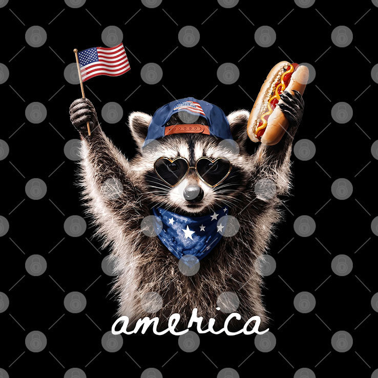 America Raccoon Hot Dog 4th Of July T Shirt Unisex