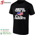 America turns 250 we turn parents USA flag baby footprint announcement shirt Unisex