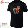 American Bulldog Patriotic Stained Glass Art America 1776 2026 shirt Unisex