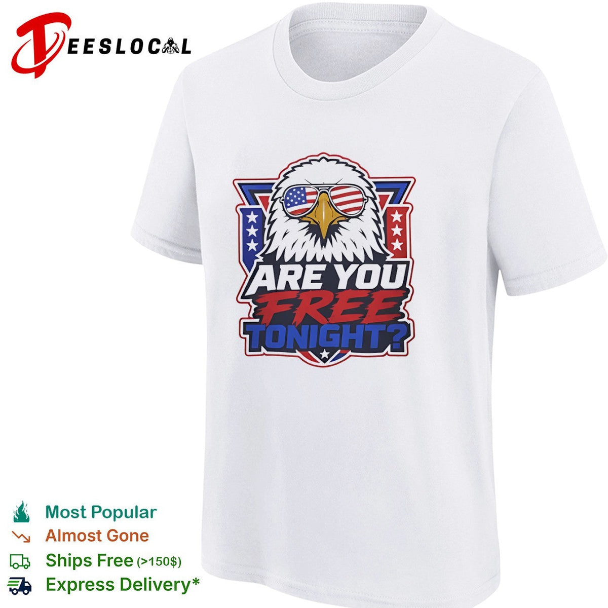 American Eagle Patriotic Flag Sunglasses Are You Free Tonight shirt Unisex