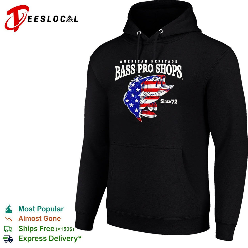 American Heritage Bass Pro Shops Since 72 patriotic fish design fishing lover shirt Unisex