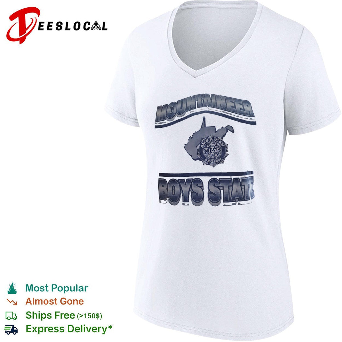 American Legion Mountaineer Boys State state map shirt Unisex