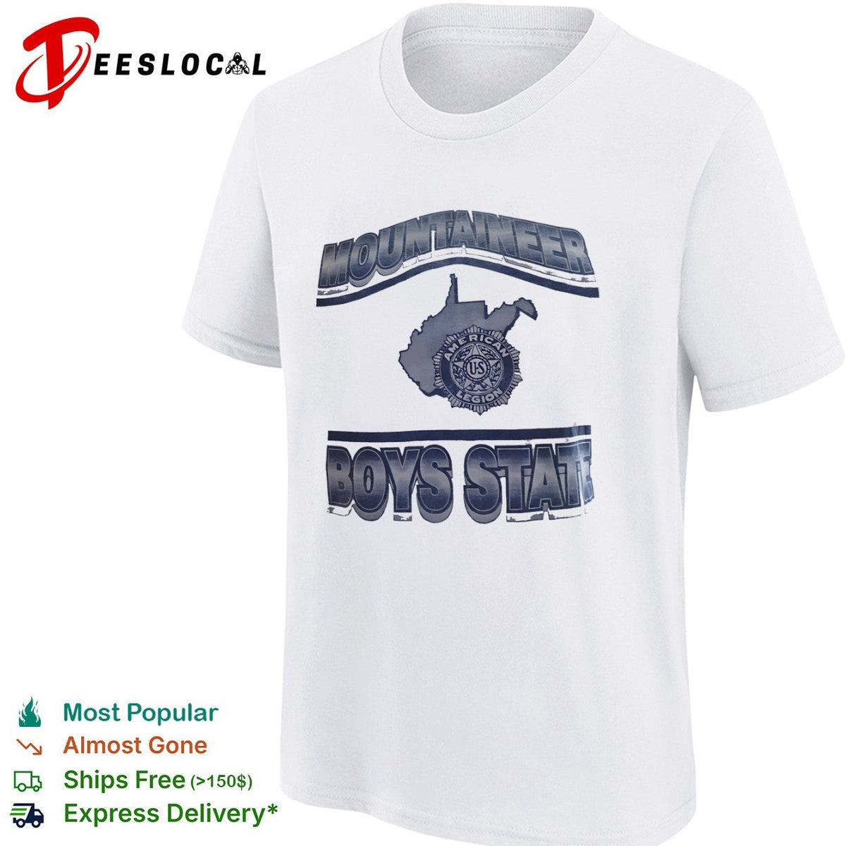 American Legion Mountaineer Boys State state map shirt Unisex