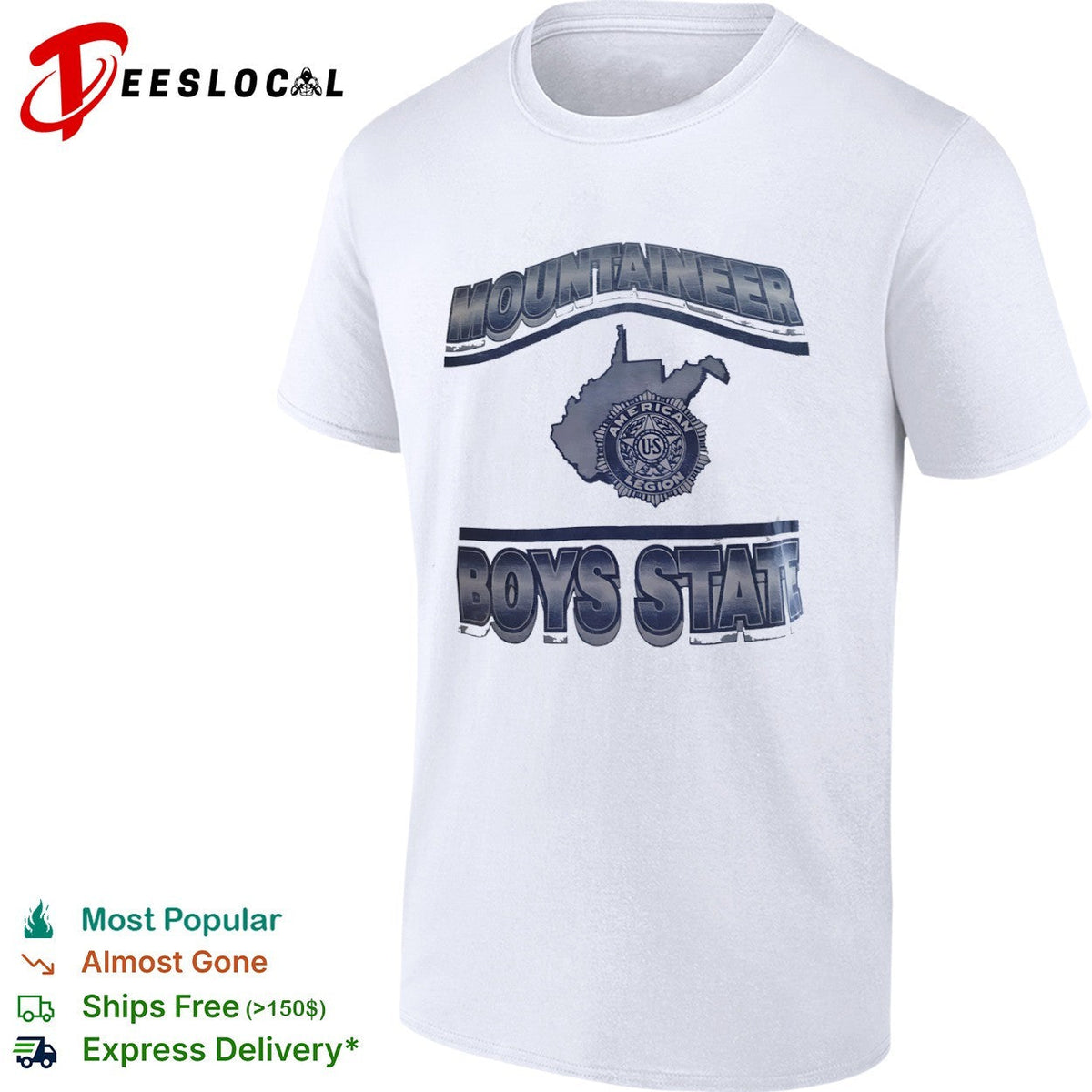 American Legion Mountaineer Boys State state map shirt Unisex
