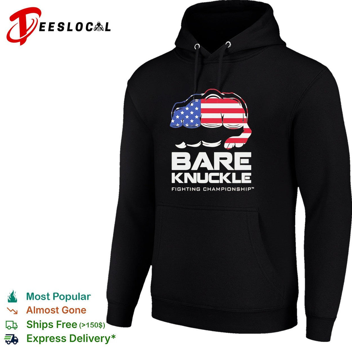 American flag fist bare knuckle fighting championship shirt Unisex