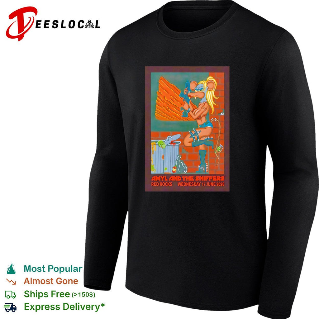 Amyl and the Sniffers Red Rocks Wednesday 17 June 2026 Rat Punk Rock Band shirt Unisex