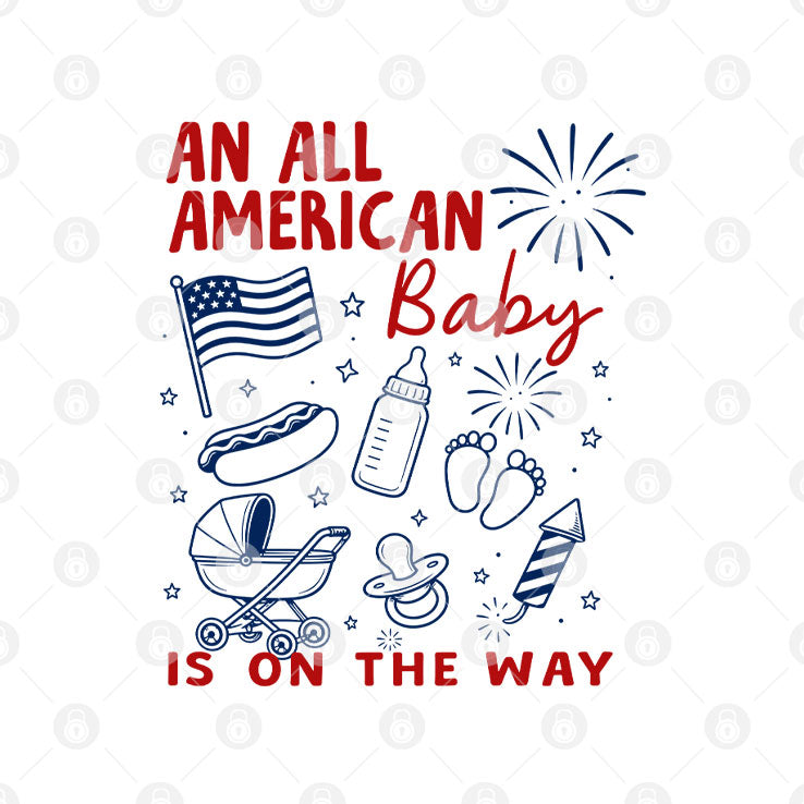 An All American Is On The Way 4th Of July Couple T Shirt Unisex
