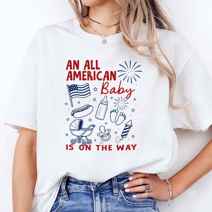 An All American Is On The Way 4th Of July Couple T Shirt Unisex
