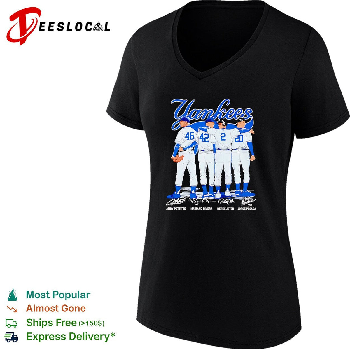 Andy Pettitte Mariano Rivera Derek Jeter Jorge Posada New York Yankees signature shirt Unisex