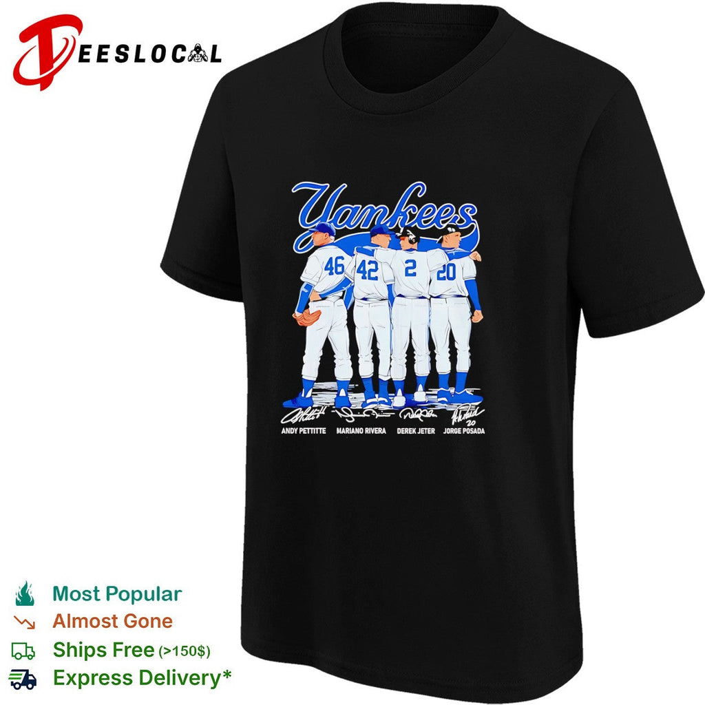 Andy Pettitte Mariano Rivera Derek Jeter Jorge Posada New York Yankees signature shirt Unisex