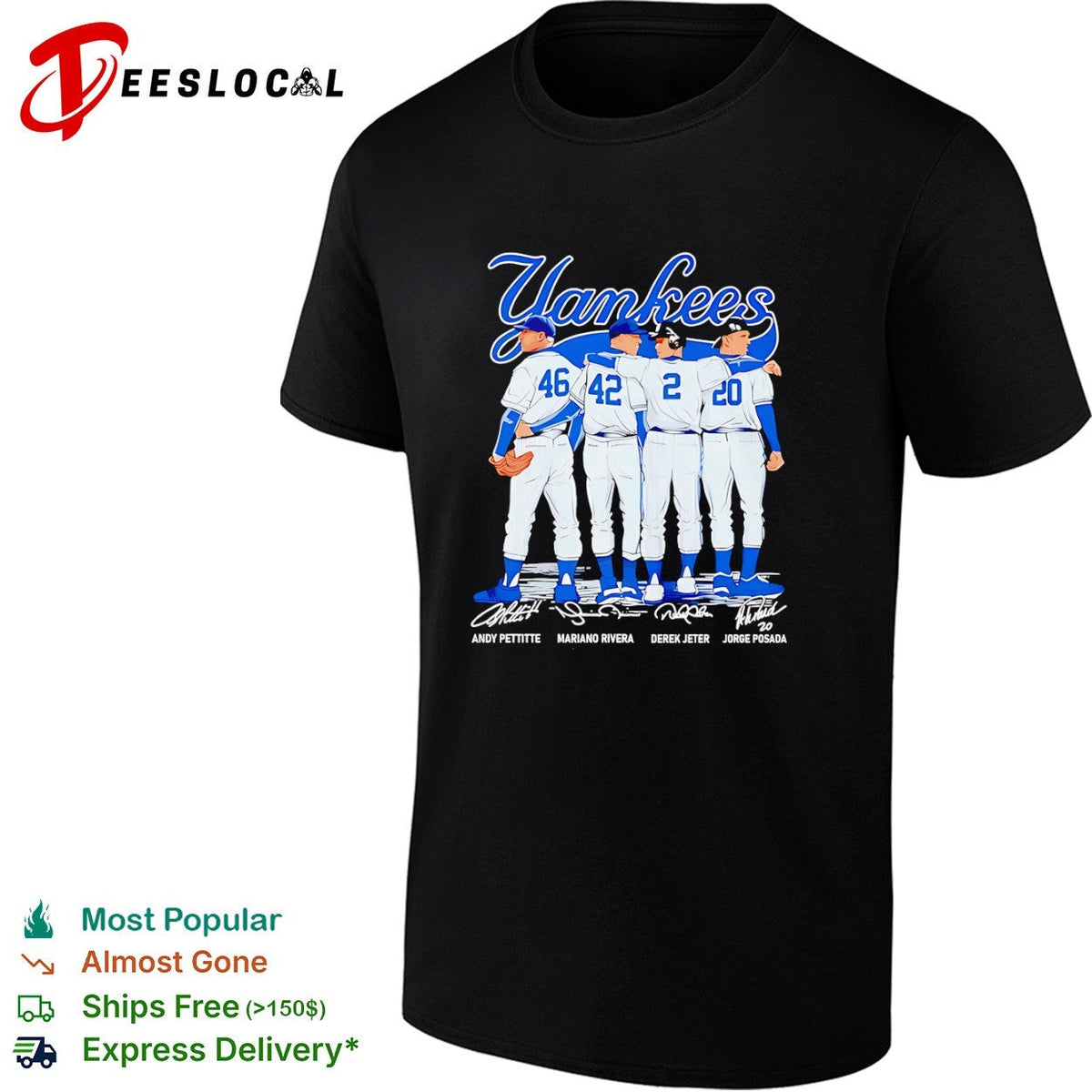Andy Pettitte Mariano Rivera Derek Jeter Jorge Posada New York Yankees signature shirt Unisex