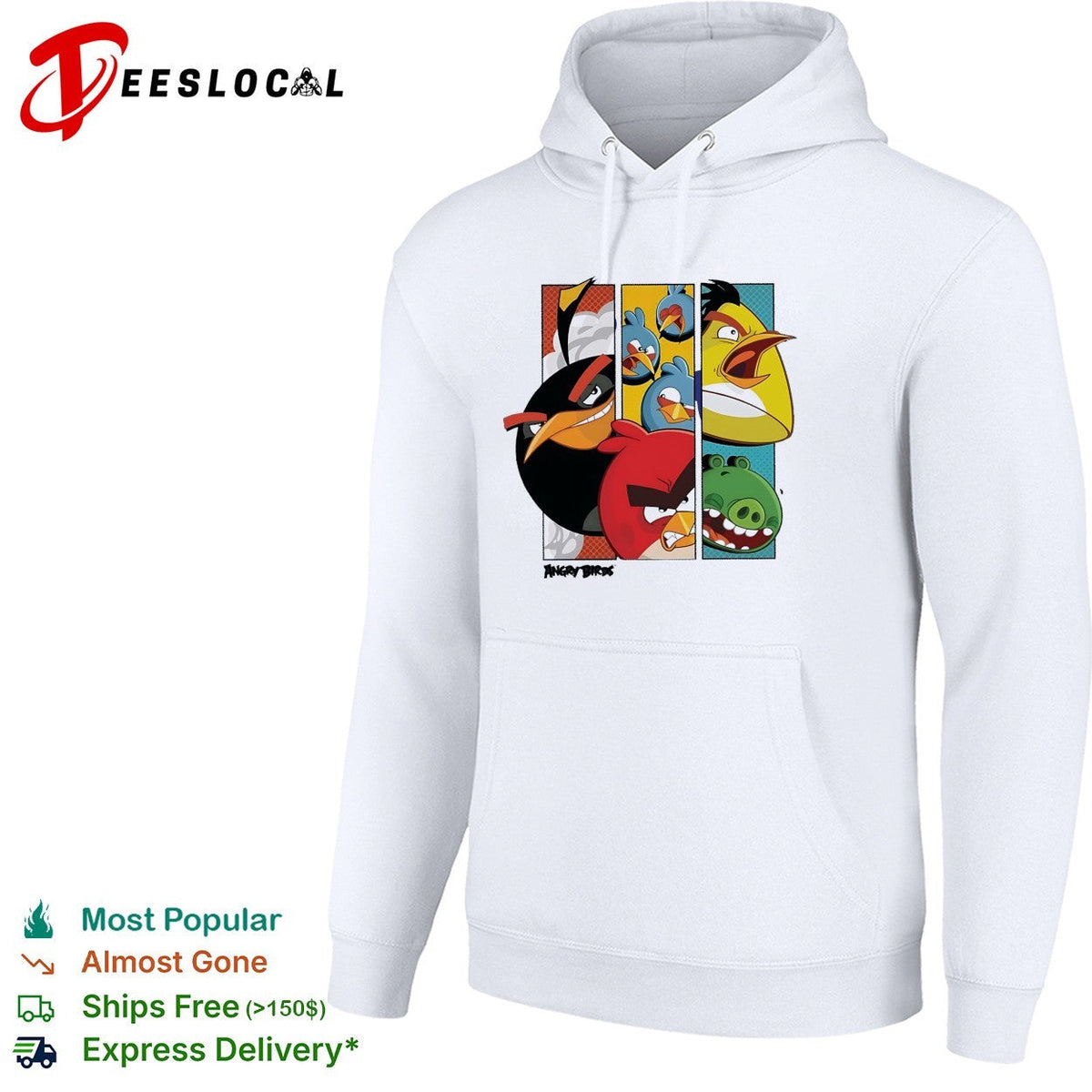 Angry Birds comic panel collage multiple birds and pig illustration graphic shirt Unisex