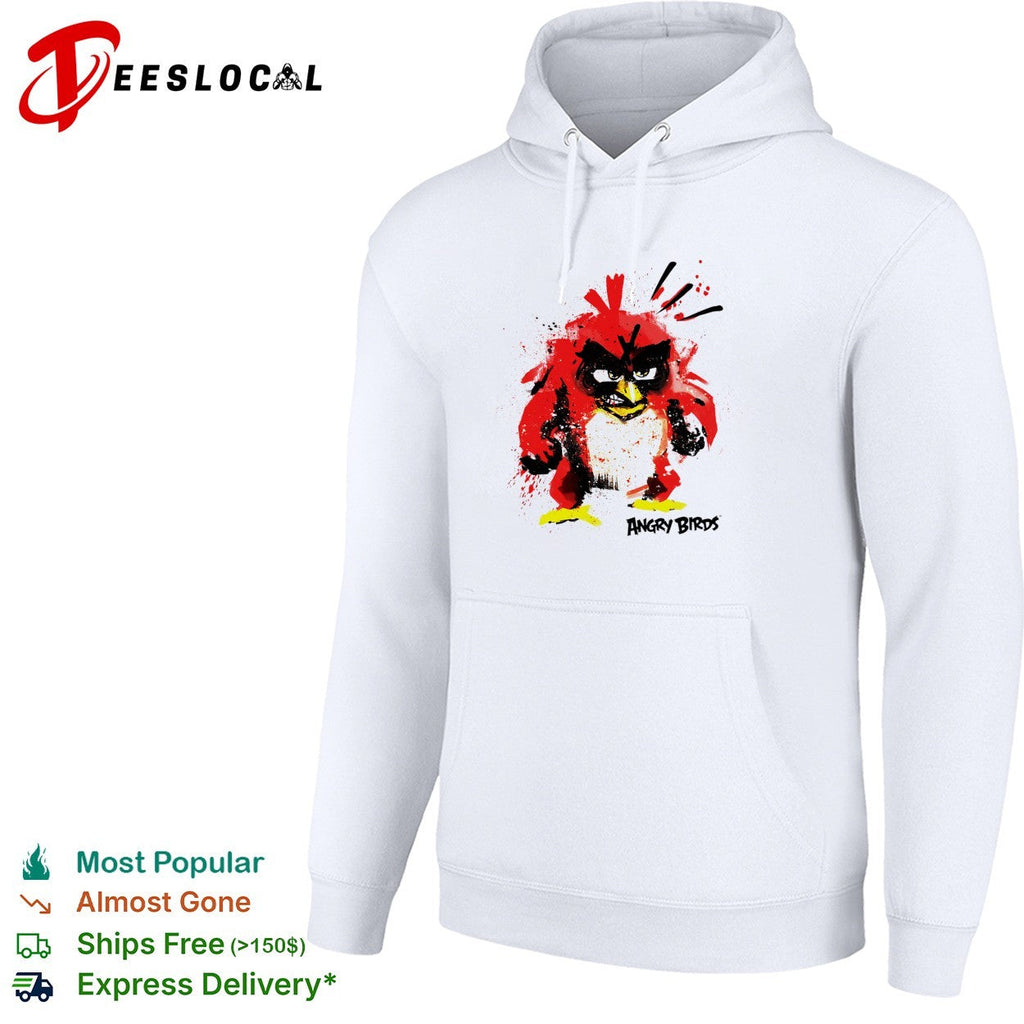 Angry Birds red bird painted splatter style vintage shirt Unisex