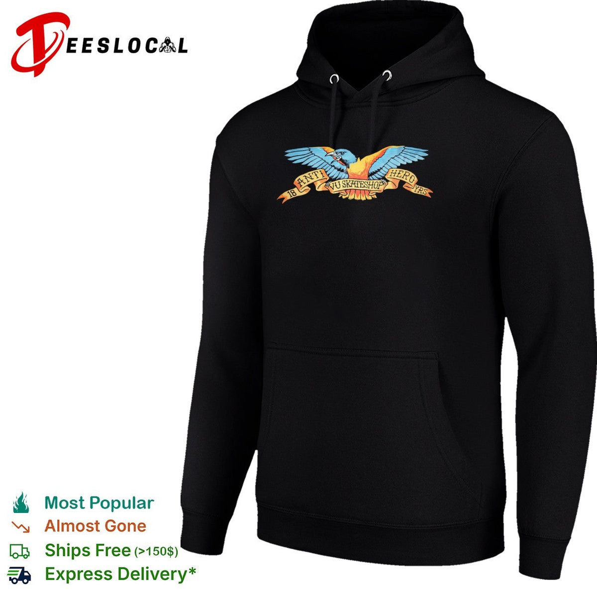 Anti Hero 18 Yrs Vu Skateshop Eagle Logo shirt Unisex