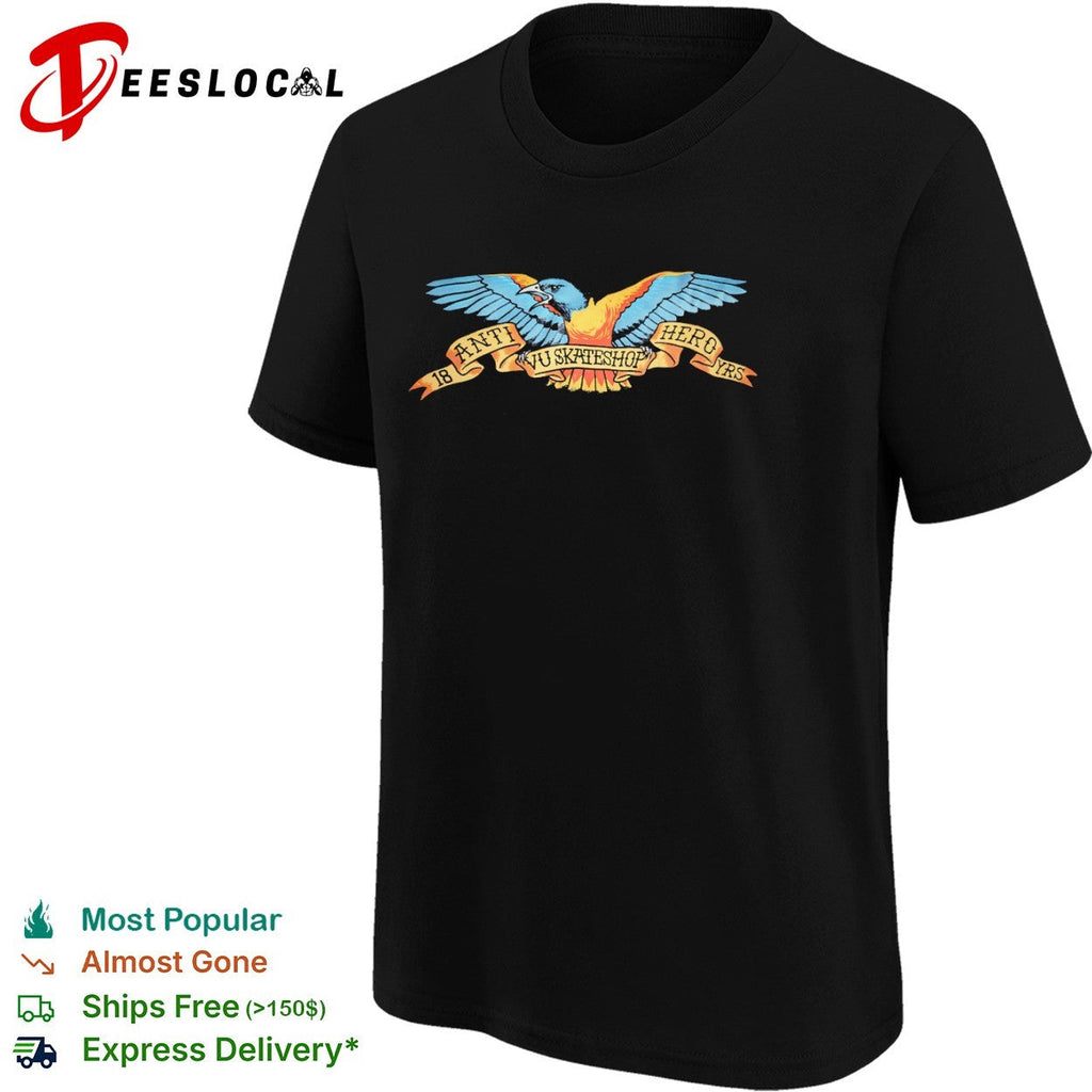 Anti Hero 18 Yrs Vu Skateshop Eagle Logo shirt Unisex