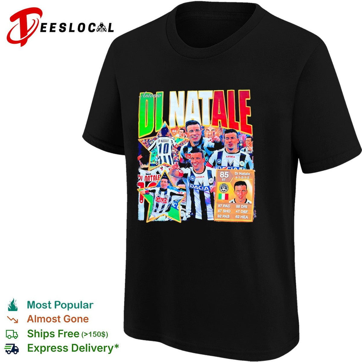 Antonio Di Natale Udinese Calcio Serie A FIFA Ultimate Team 85 ST Player Card shirt Unisex