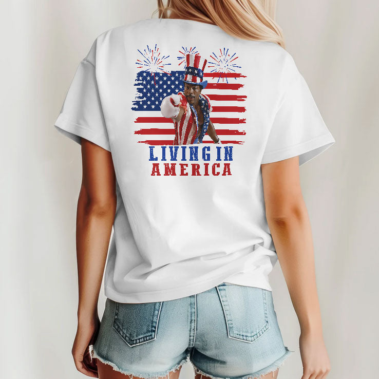 Apollo Creed Living In America 4th Of July T Shirt Unisex