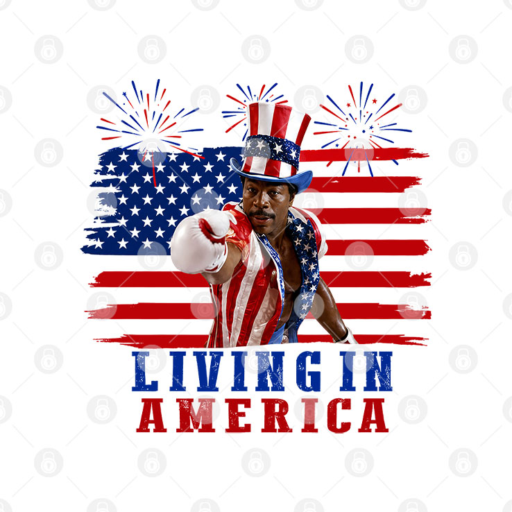 Apollo Creed Living In America 4th Of July T Shirt Unisex