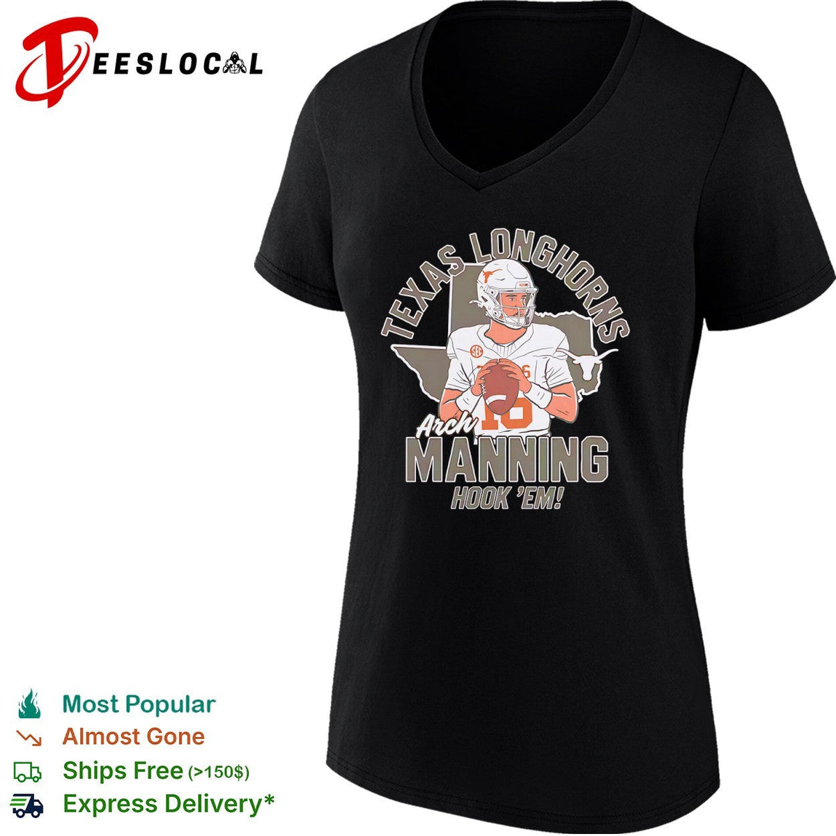 Arch Manning Texas Longhorns SEC football hook em shirt Unisex