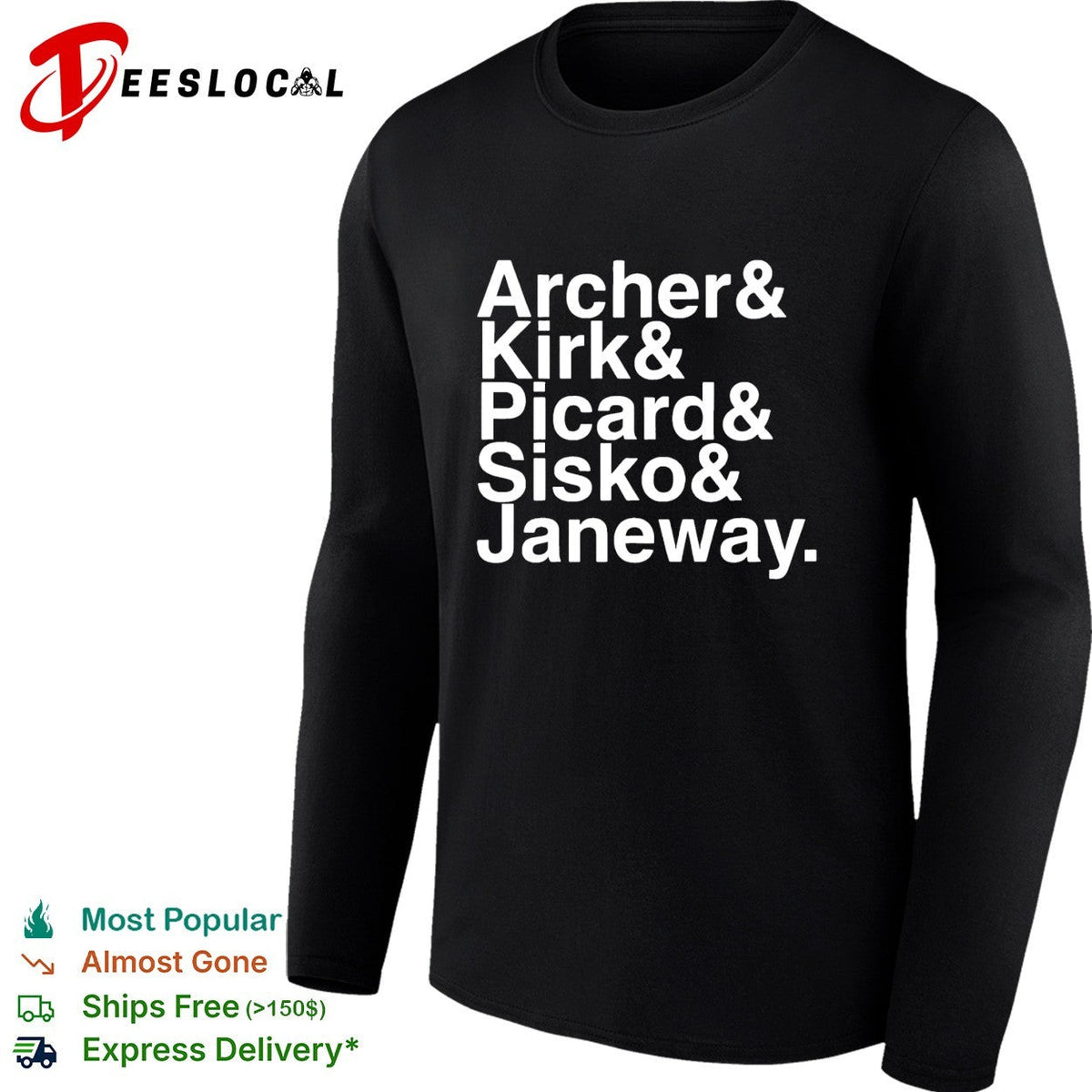 Archer Kirk Picard Sisko Janeway shirt Unisex