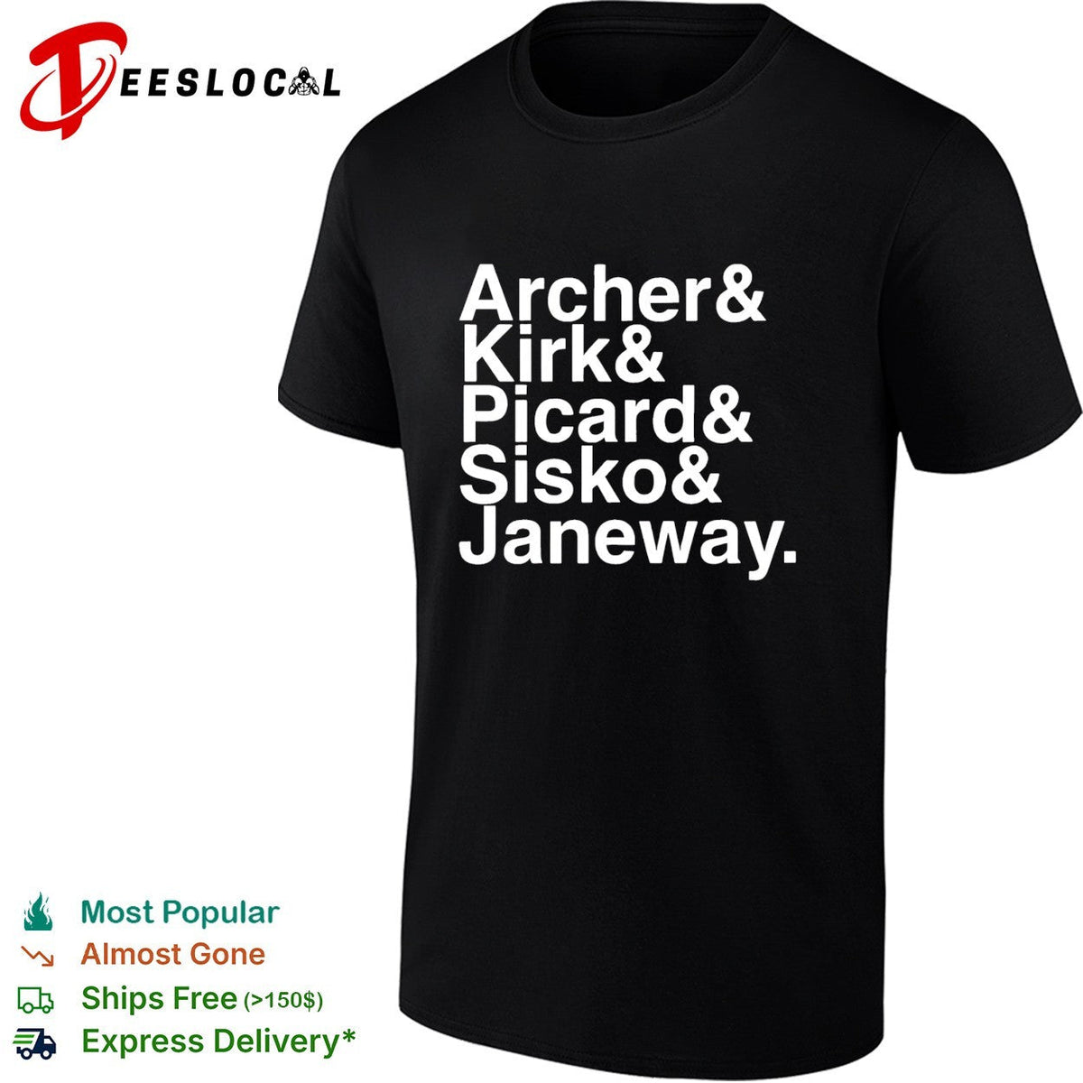 Archer Kirk Picard Sisko Janeway shirt Unisex
