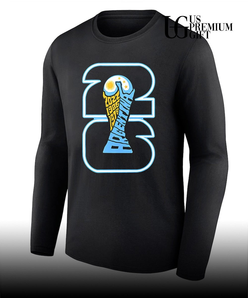 Argentina National Football Team World Cup 2022 1986 1978 trophy shirt Unisex