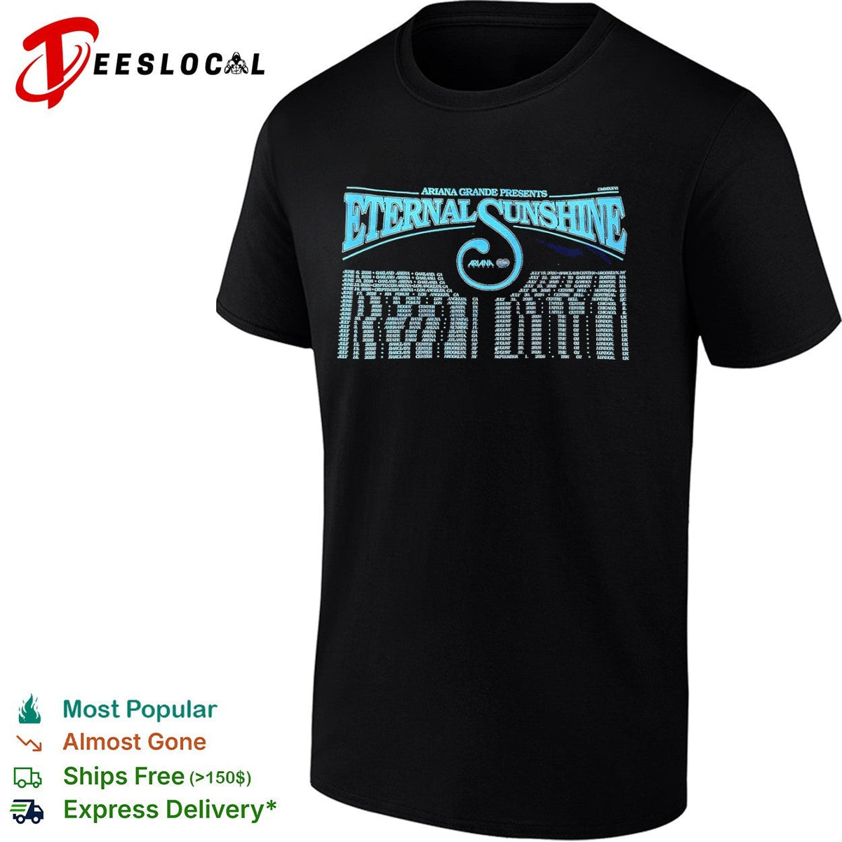 Ariana Grande Eternal Sunshine 2026 Tour Dates Concert Schedule Concert Tour shirt Unisex