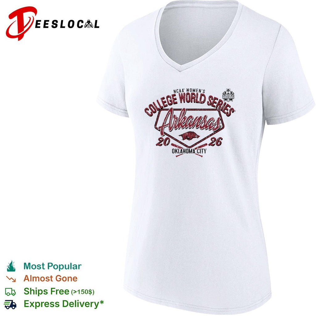 Arkansas NCAA College World Series 2026 Oklahoma City Logo text print shirt Unisex