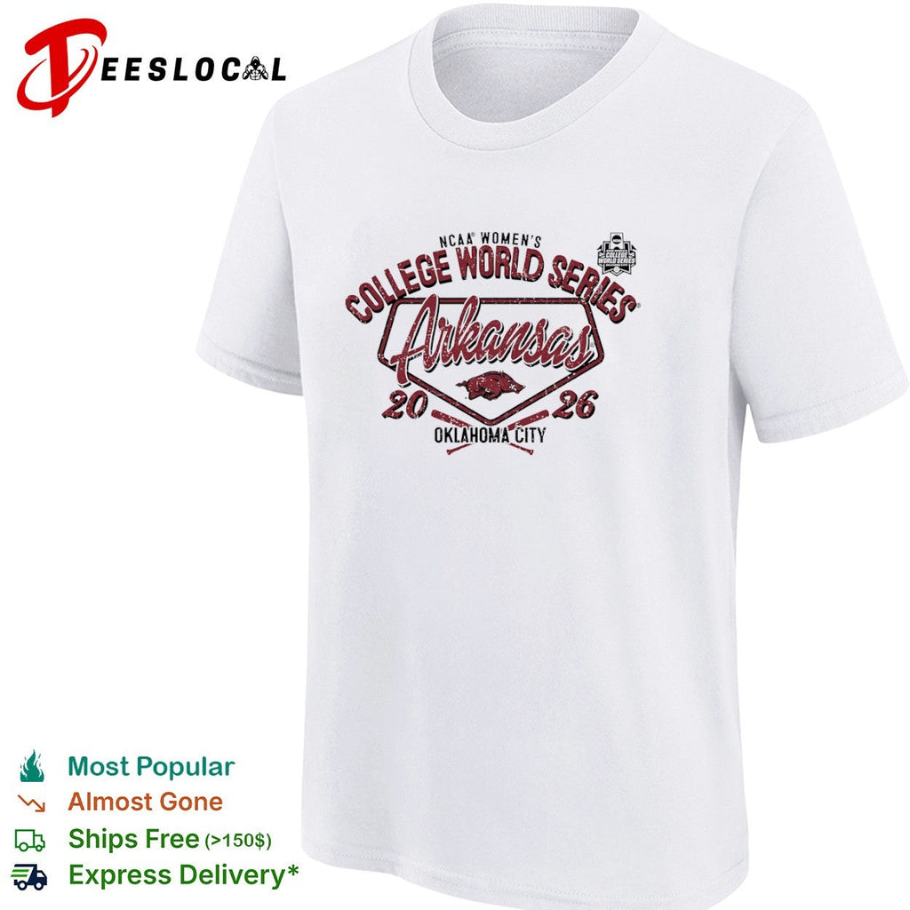 Arkansas NCAA College World Series 2026 Oklahoma City Logo text print shirt Unisex