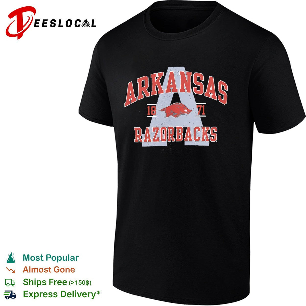 Arkansas Razorbacks 1871 logo University of Arkansas team shirt Unisex