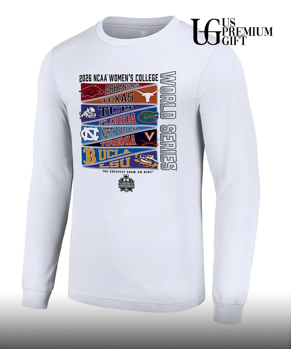 Arkansas Texas TCU Florida North Carolina Virginia UCLA LSU 2026 NCAA Women’s College flags shirt