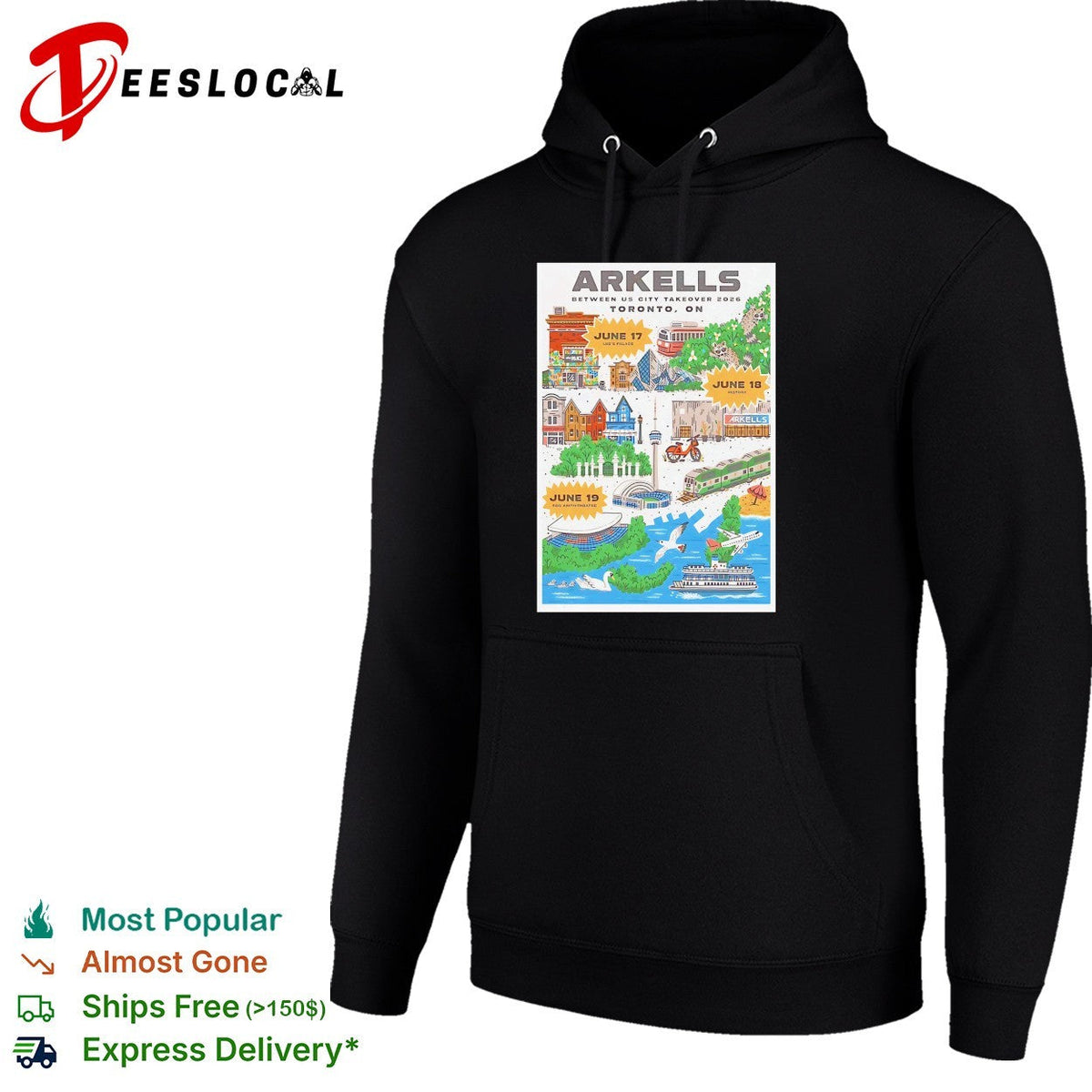 Arkells Between Us City Takeover 2026 Toronto ON June 17 18 19 Lee Palace History shirt Unisex