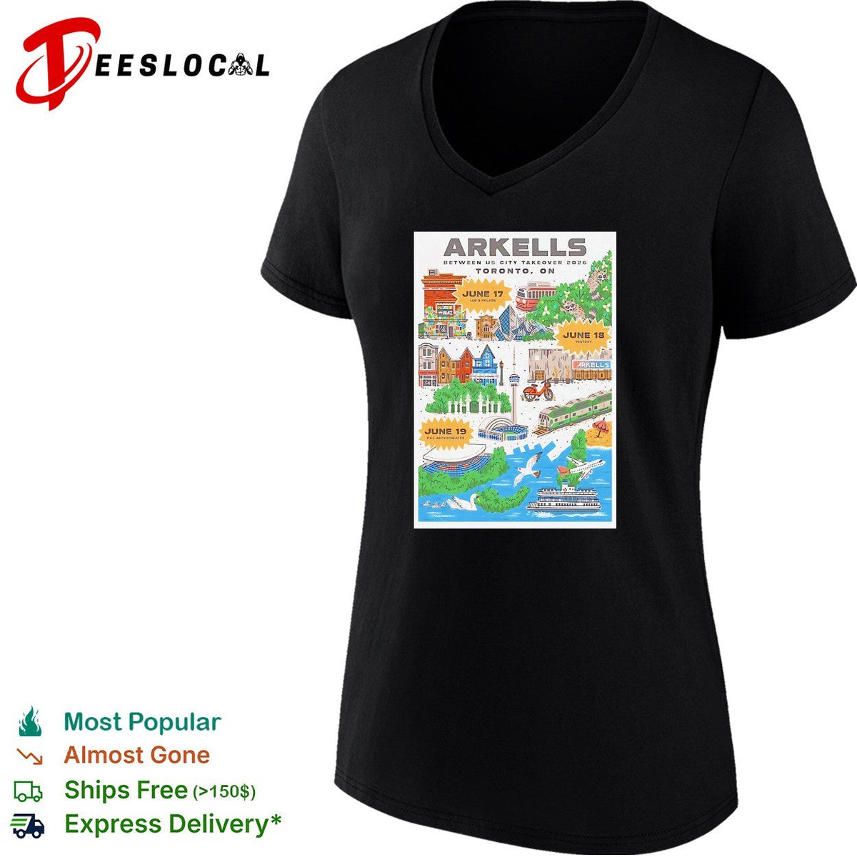 Arkells Between Us City Takeover 2026 Toronto ON June 17 18 19 Lee Palace History shirt Unisex