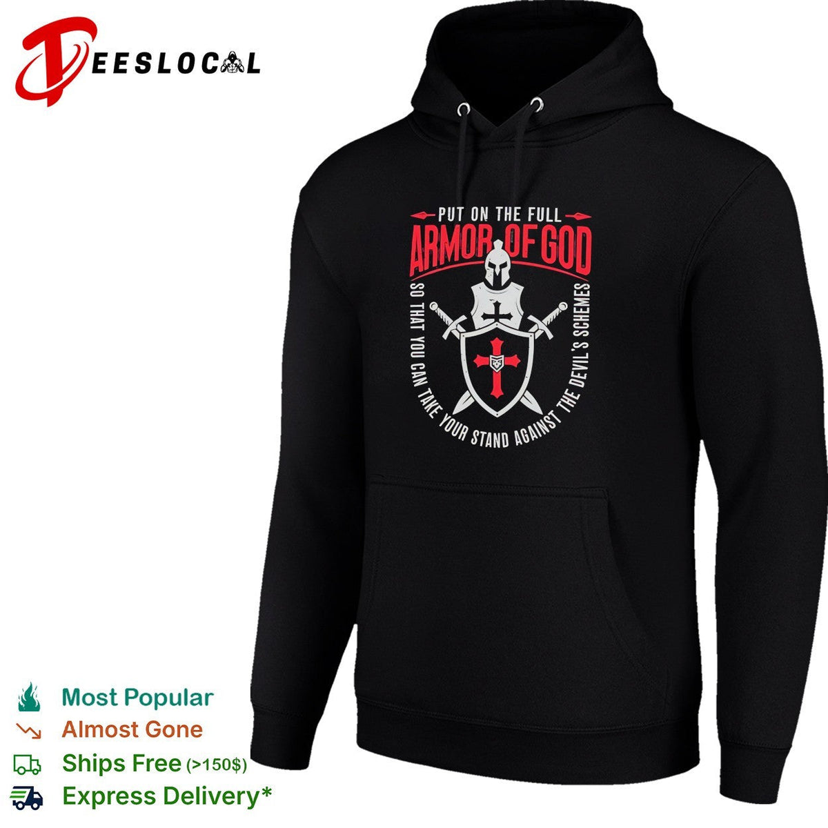 Armor of God knight shield swords quote shirt Unisex