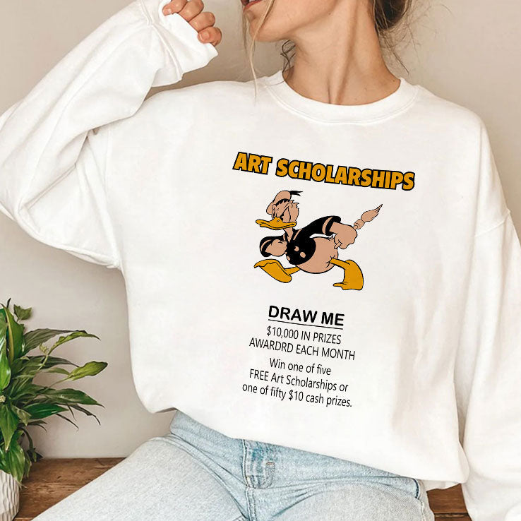 Art Scholarships Draw Me Vintage Cartoon Duck Shirt Unisex