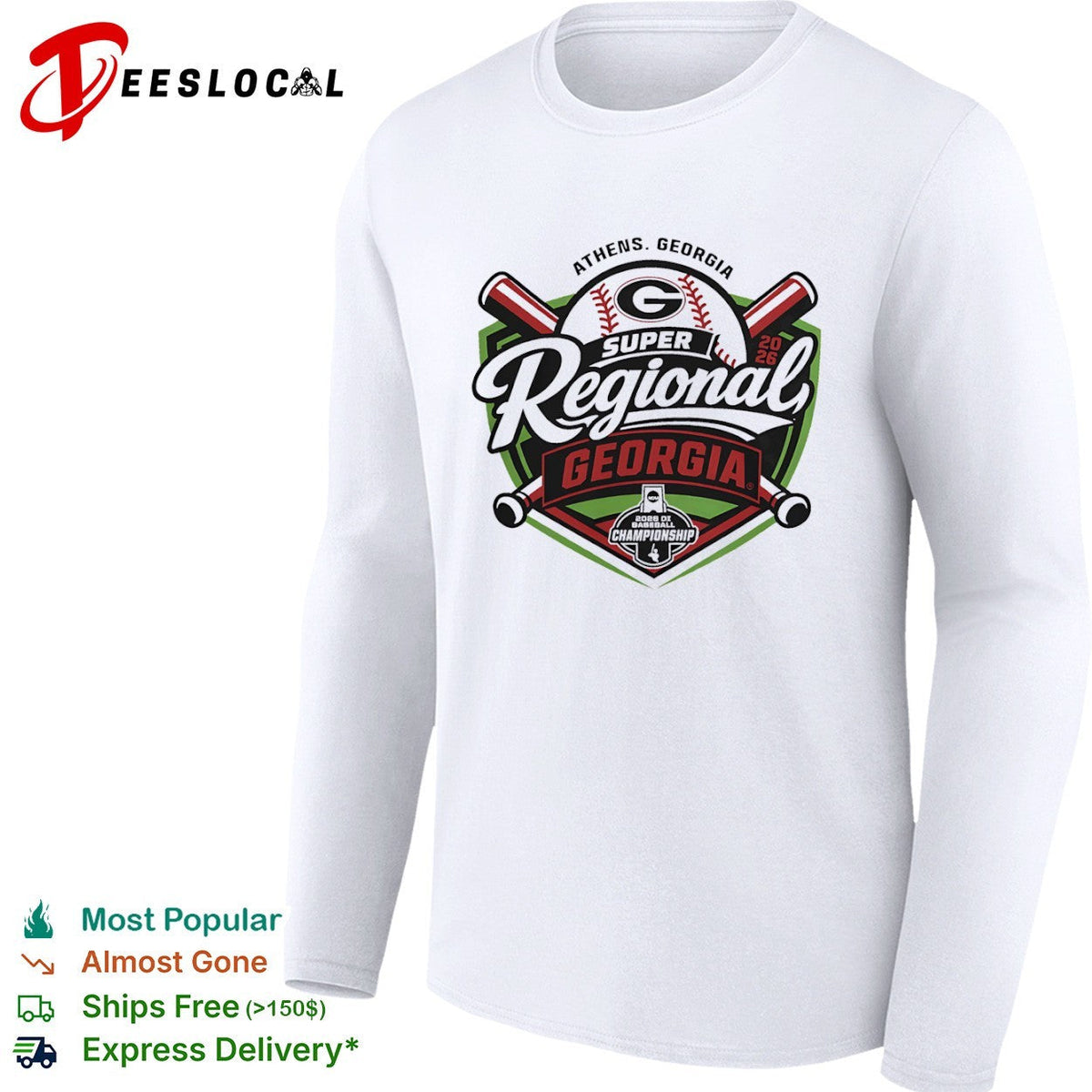 Athens Georgia Super Regional Georgia 2026 DI Baseball Championship University shirt Unisex
