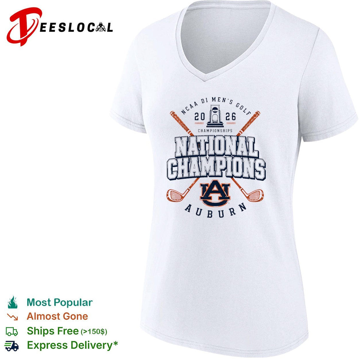 Auburn Tigers 2026 NCAA DI Men’s Golf National Champions shirt Unisex