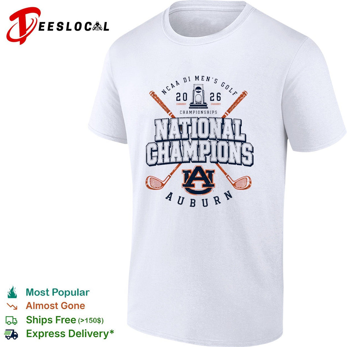 Auburn Tigers 2026 NCAA DI Men’s Golf National Champions shirt Unisex